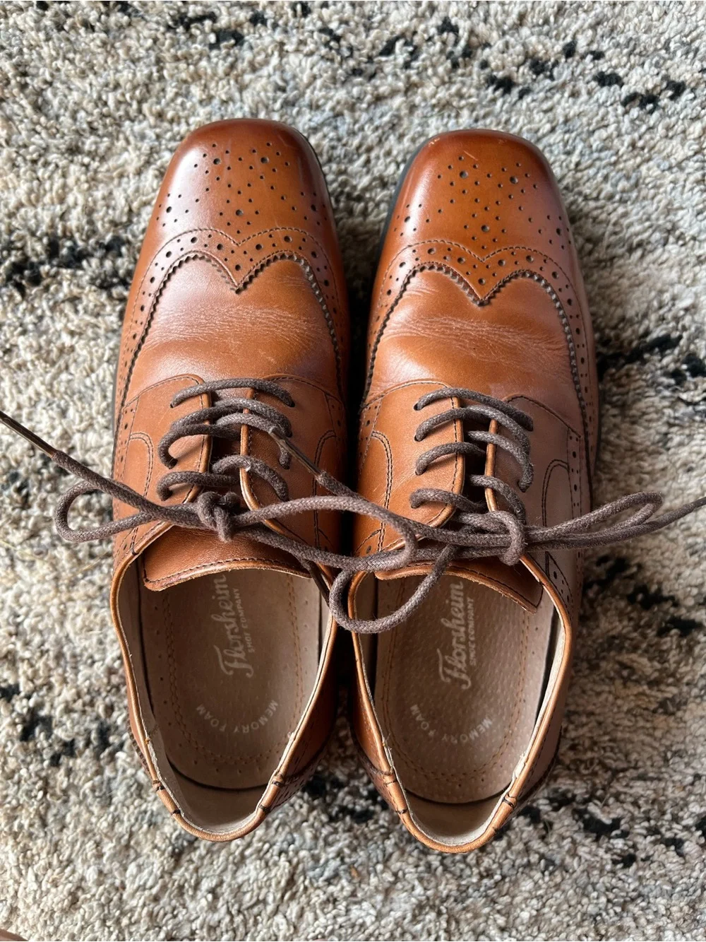 Florsheim Boys' Tan Brown Wingtip leather Dress Shoes